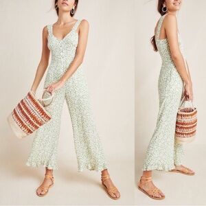 FAITHFUL THE BRAND Bodhi Shirred Floral Print Crepe Jumpsuit - US 8